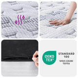 Pocket Spring Mattress Medium 137x190 cm Double Size - Rear View