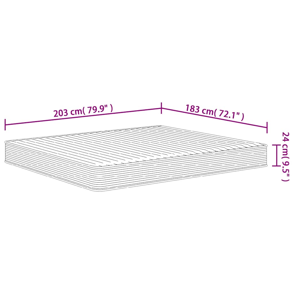 Foam Mattress Medium Soft 183x203 cm King Size