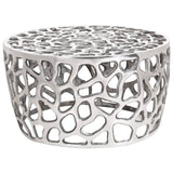 Coffee Table Silver Ø55x31 cm Aluminium - Front View