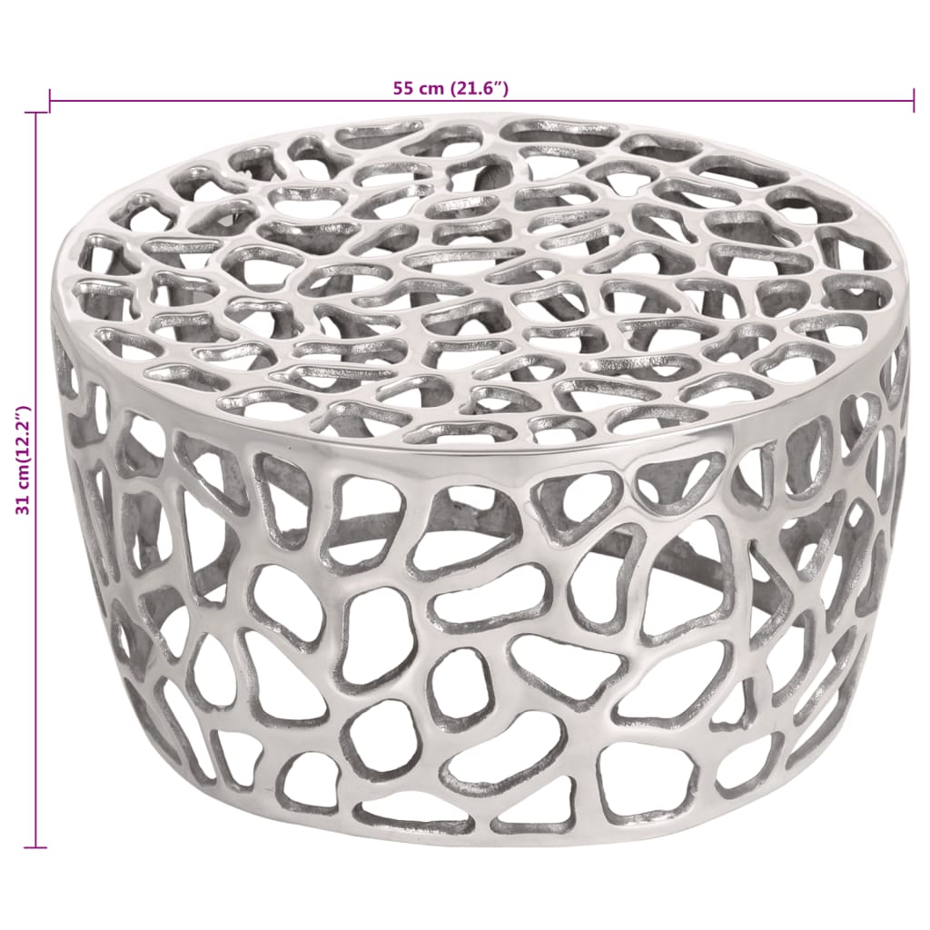 Coffee Table Silver ?5x31 cm Aluminium