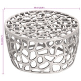 Coffee Table Silver Ø55x31 cm Aluminium - Close-Up Angle