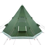 Camping Tent Tipi 4-Person Green Waterproof - Low Angle