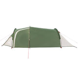 Camping Tent Tunnel 2-Person Green Waterproof - Close-Up Angle