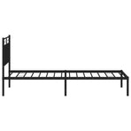 Metal Bed Frame without Mattress with Headboard Black 90x190 cm