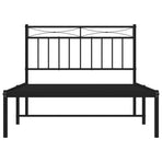 Metal Bed Frame without Mattress with Headboard Black 107x203 cm King Single