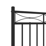 Metal Bed Frame without Mattress with Headboard Black 135x190 cm - Extra Image