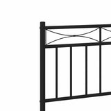 Metal Bed Frame without Mattress with Headboard Black 150x200 cm - Extra Image