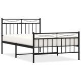 Metal Bed Frame without Mattress with Footboard Black 107x203 cm King Single - Front View