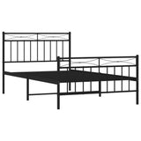 Metal Bed Frame without Mattress with Footboard Black 107x203 cm King Single - Top-Down View
