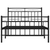 Metal Bed Frame without Mattress with Footboard Black 107x203 cm King Single