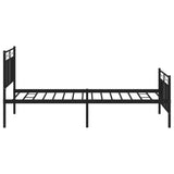 Metal Bed Frame without Mattress with Footboard Black 107x203 cm King Single - Rear View