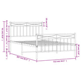Metal Bed Frame without Mattress with Footboard Black 107x203 cm King Single - Extra Image