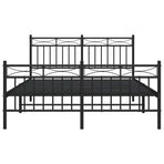 Metal Bed Frame without Mattress with Footboard Black 135x190 cm