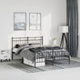 Metal Bed Frame without Mattress with Footboard Black 135x190 cm