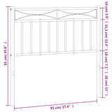 Metal Replace Headboard Black 90 cm