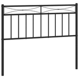 Metal Headboard Black 107 cm King Single - Front View