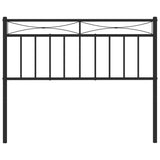 Metal Headboard Black 107 cm King Single - Side View