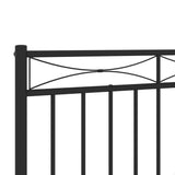 Metal Headboard Black 107 cm King Single - 45-Degree Angle