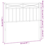 Metal Replace Headboard Black 107 cm