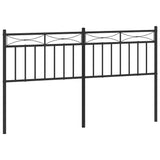 Metal Headboard Black 152 cm Queen - Front View