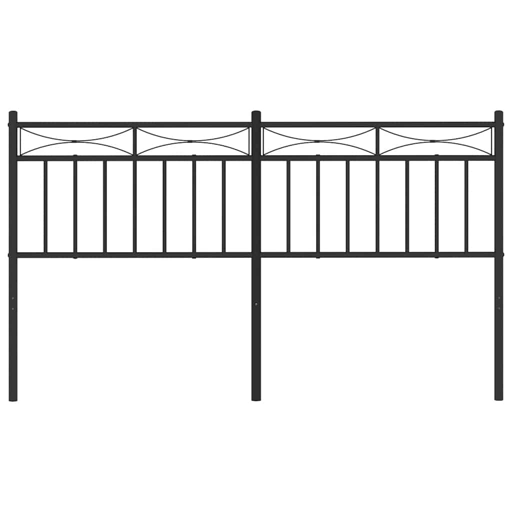Metal Headboard Black 152 cm Queen