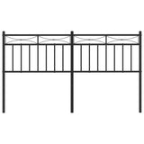 Metal Headboard Black 152 cm Queen - Top-Down View