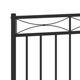 Metal Headboard Black 152 cm Queen - Rear View