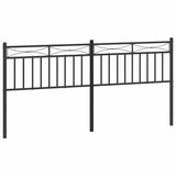 Metal Headboard Black 183 cm King - Front View