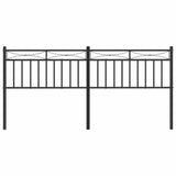 Metal Headboard Black 183 cm King - Top-Down View