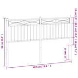 Metal Replace Headboard Black 180 cm