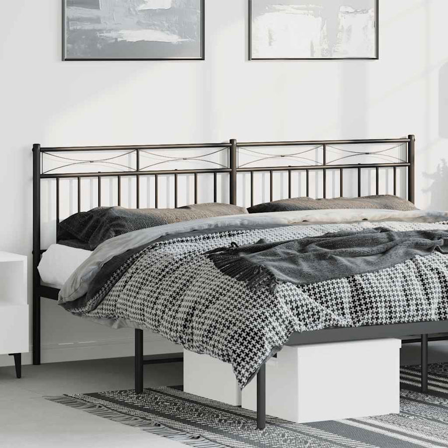 Metal Replace Headboard Black 180 cm
