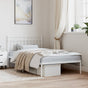Metal Bed Frame without Mattress with Headboard White 107x203 cm King Single