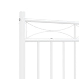 Metal Bed Frame without Mattress with Headboard White 135x190 cm - Extra Image