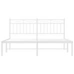 Metal Bed Frame without Mattress with Headboard White 150x200 cm