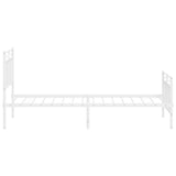 Metal Bed Frame without Mattress with Footboard White 90x190 cm - Rear View