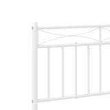 Metal Bed Frame without Mattress with Footboard White 90x190 cm - Low Angle