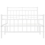 Metal Bed Frame without Mattress with Footboard White 107x203 cm King Single
