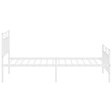 Metal Bed Frame without Mattress with Footboard White 107x203 cm King Single - Rear View