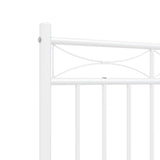 Metal Bed Frame without Mattress with Footboard White 150x200 cm - Extra Image