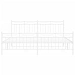 Metal Bed Frame without Mattress with Footboard White 183x203 cm King