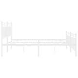 Metal Bed Frame without Mattress with Footboard White 183x203 cm King - Rear View