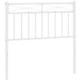 Metal Headboard White 90 cm - Front View