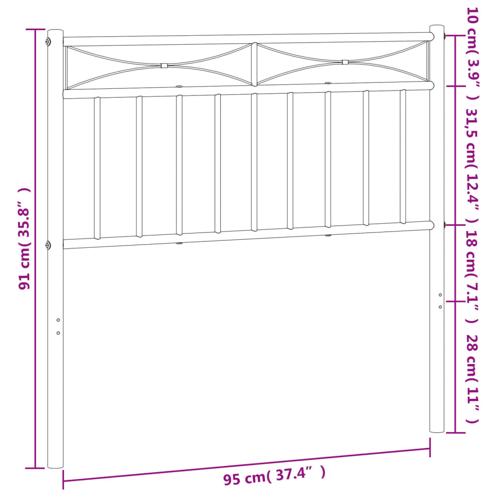 Metal Replace Headboard White 90 cm