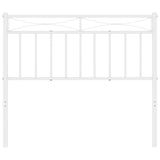 Metal Headboard White 107 cm King Single - Side View