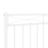 Metal Headboard White 107 cm King Single - 45-Degree Angle