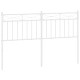 Metal Headboard White 137 cm Double - Front View
