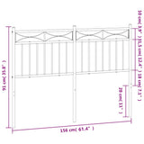 Metal Replace Headboard White 150 cm