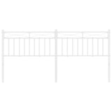 Metal Headboard White 183 cm King - Top-Down View