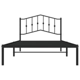 Metal Bed Frame without Mattress with Headboard Black 107x203 cm King Single - 45-Degree Angle
