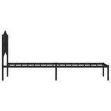 Metal Bed Frame without Mattress with Headboard Black 107x203 cm King Single - Rear View